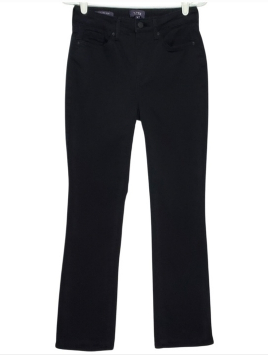 NYDJ Denim - 7643 * NYDJ Billie Mini Bootcut Jeans High Rise Slimming Black Denim Size 0
